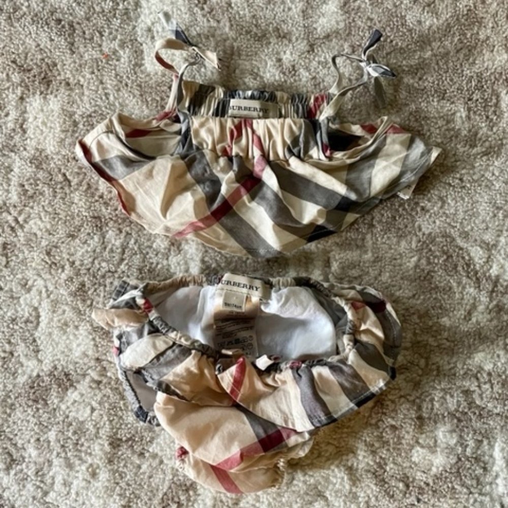 Burberry Baby Girl Nova Check Beige Bikini Size 9 Months
